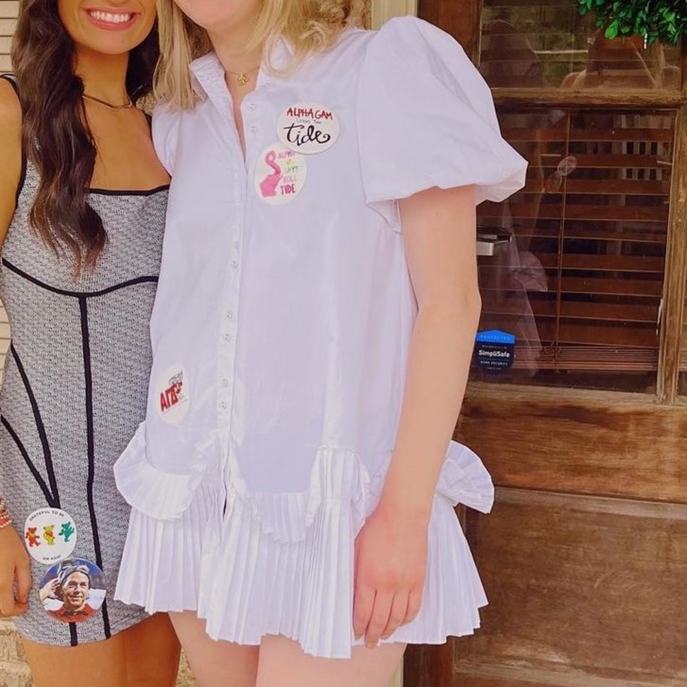 AUREUM White Puff Sleeve Dress